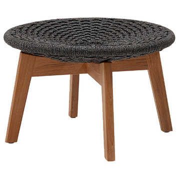 Cane-Line Peacock Footstool/Side Table With Teak Legs, 5358Rodgt