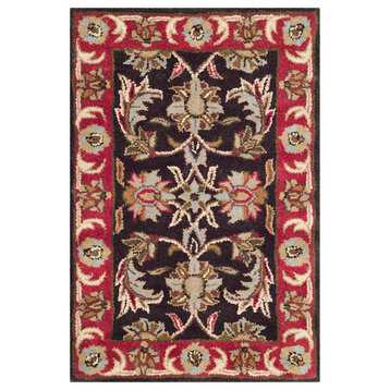 Safavieh Heritage Collection HG951 Rug, Chocolate/Red, 2' X 3'