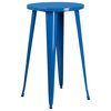 Flash Furniture 5 Piece 24" Round Metal Pub Set in Blue