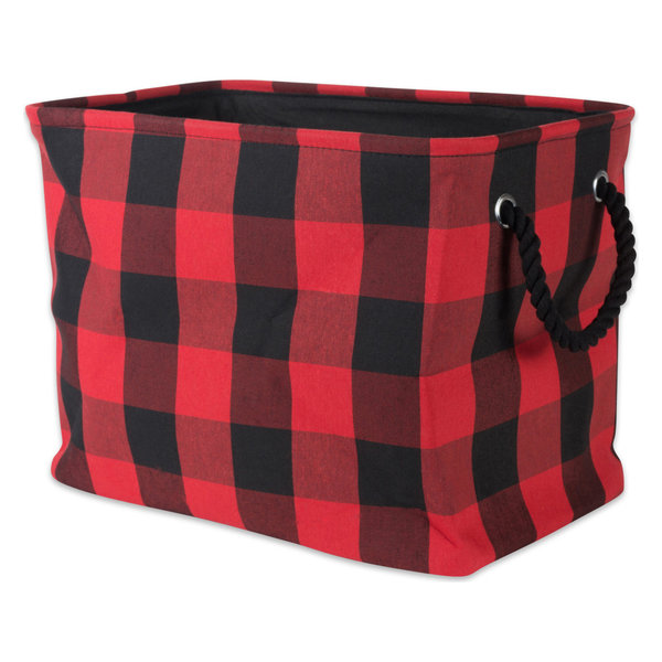 DII Polyester Bin Buffalo Check Red/Black Rectangle Large