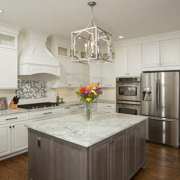 Kitchen Update Done in a Painted White and Stone Stain on Maple