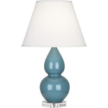 Robert Abbey Small Double Gourd Accent Lamp, Steel Blue/Lucite/Pearl - OB13X