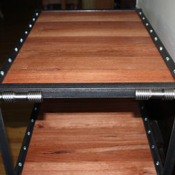 Industrial bar cart w/reclaimed redwood wall board - Products