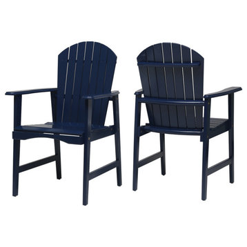 Easter Outdoor Acacia Wood Adirondack Dining Chairs, Set of 2, Blue Navy