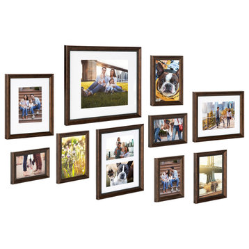 Traditional Wall Picture Frame Set, Bronze 10 Piece