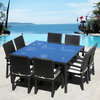 Outdoor Patio Wicker All Weather Resin 9-Piece Dining Table and Chair Set