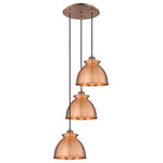Innovations Lighting - Adirondack 3-Light Cord Multi Pendant, Antique Copper - A truly dynamic fixture, the Ballston fits seamlessly amidst most decor styles. Its sleek design and vast offering of finishes and shade options makes the Ballston an easy choice for all homes.