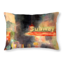 New York Subway Sign Throw Pillows - Decorative Pillows