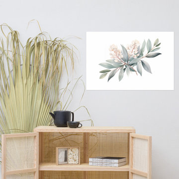 Beautiful Floral Artwork: Delicate Sprig Hand Drawn Watercolor