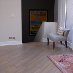 White Oak stained with a water base finish. - Engineered Wood Flooring