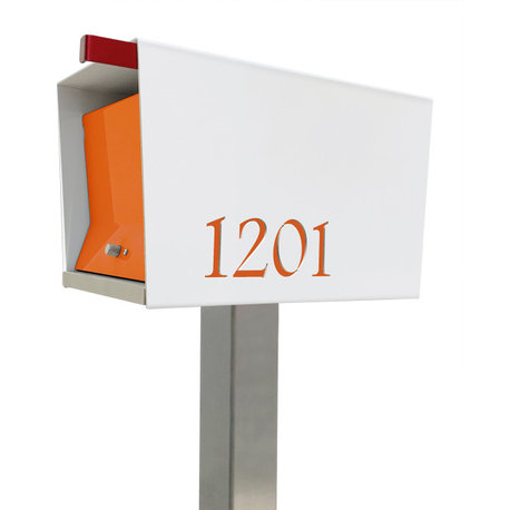 UpTown Box with Locking doors. Modern Pole Mounted Mailbox, Pole not included.,