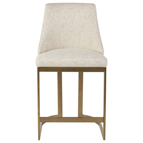 Madison Park Bryce 26"H Upholstered Counter Stool With Metal Base