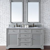 Savannah 60" Double Vanity Cabinet, Urban Gray, 3cm Classic White Quartz