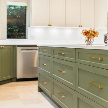 Sage & Cream Two-Tone Kitchen — Burnaby, BC