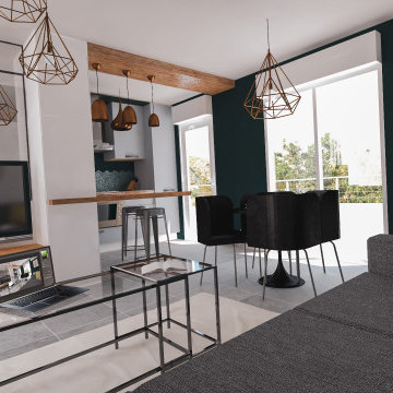 Rénovation d'un appartement industriel - Salon