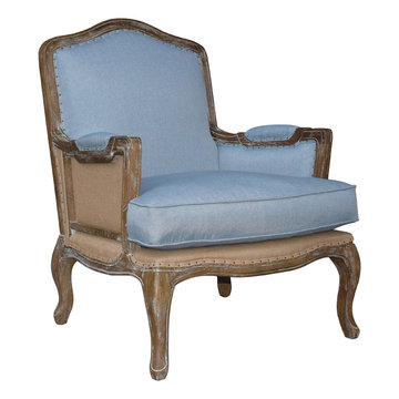 SMATHER'S BEACH LOUNGE CHAIR - BLUE LINEN