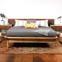DL Bed: Custom bed in Oregon Myrtle & Walnut - Platform Beds