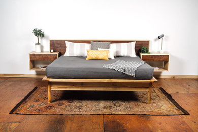 DL Bed: Custom bed in Oregon Myrtle & Walnut