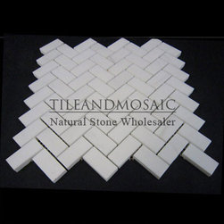 Bianco Dolomiti Marble Italian White Dolomite Herringbone Mosaic Tile Polished - Products