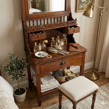 Chinese Oriental Vintage Wash Basin Make Up Vanity Table Chest cs5867