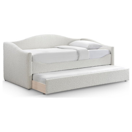 Arlo Boucle Fabric Upholstered Daybed, Cream