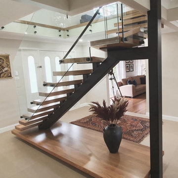 Main Entry, Staircase and gallery renovation - before and after