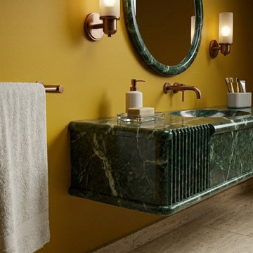 Verde Levanto Marble Sinks | Deep Emerald Stone Collection