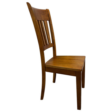 Adam Collection Pair of solid rubberwood dining chairs