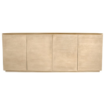 Flagstaff 4-Door 80" Solid Wood Sideboard, Stone Natural Finish