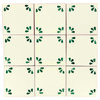 Tierra y Fuego Handmade Ceramic Tile, 4.25x4.25" Green Ville, Box of 9