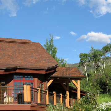 Timber Frame Entryway and Deck in Steamboat Springs, CO