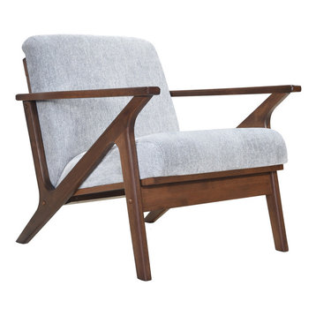 Omax Decor Zola Lounge Chair, Gray/Walnut
