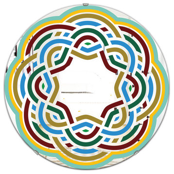 Designart Byzantine Rosette Midcentury Oval Or Round Wall Mirror, 32x32