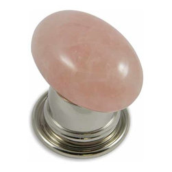rchsupplyco - ROSE QUARTZ OVAL DOOR KNOB - Cabinet And Drawer Knobs