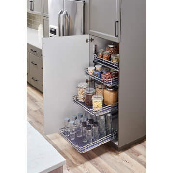STORAGE WITH STYLE ® 15" Wire Pullout Basket Polished Chrome Finish