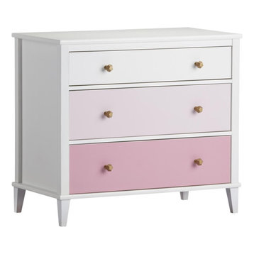 Little Seeds Monarch Hill Poppy 3 Drawer Dresser in White and Pink
