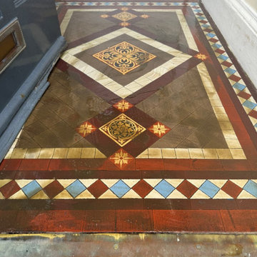 Geometric Encaustic Tiled Victorian Hallway Renovation Glasgow West End