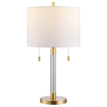 Bixby Glass Table Lamp Brass Safavieh