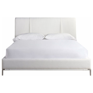 Universal Furniture Conway Fabric King Panel Bed, White