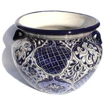 Big Blue Talavera Ceramic Pot