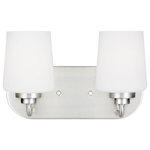Sea Gull Lighting - Windom 2 Light Bathroom Vanity Light, Brushed Nickel - This 2 light Wall Bath Fixture from the Windom collection by Sea Gull will enhance your home with a perfect mix of form and function. The features include a Brushed Nickel finish applied by experts.
