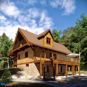 Log Home "Lot-4" Canada, 3D Visualization.