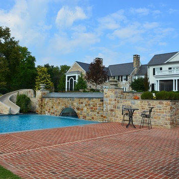 Infinity edge pool with underground grotto