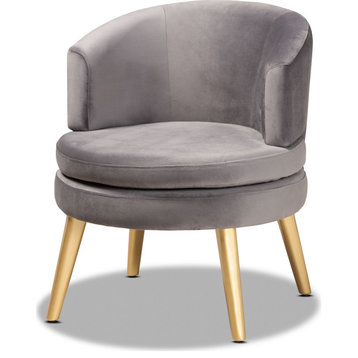 Baptiste Accent Chair - Gray, Gold