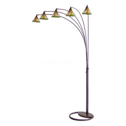 Mission 5 Light Arch Lamp in Bronze - Floor Lamps
