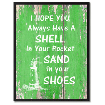 I Hope You Always Have A Shell Inspirational, Canvas, Picture Frame, 13"X17"