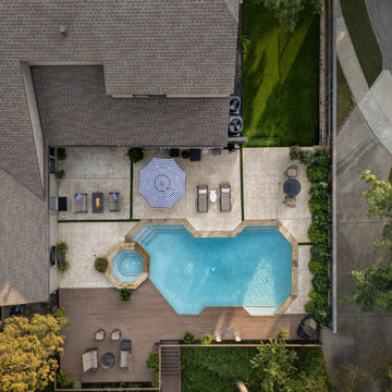 Custom Creekside Deck & Poolside Outdoor Living Remodel