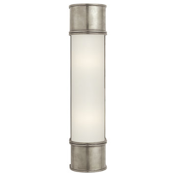 Oxford 18" Bath Sconce in Antique Nickel with Frosted Glass
