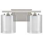 Aspen Creative Corporation - 62102, 2-Light Metal Bathroom Vanity Wall Light Fixture, Satin Nickel - Aspen Creative is dedicated to offering a wide assortment of attractive and well-priced portable lamps, kitchen pendants, vanity wall fixtures, outdoor lighting fixtures, lamp shades, and lamp accessories. We have in-house designers that follow current trends and develop cool new products to meet those trends. Product Detail