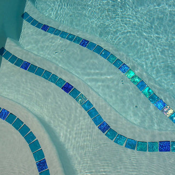 Aqua Glass Tile Pool with Jewel Accents- Maryland